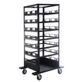 Heavy Duty Steel 18 Units Post Storage Cart W/ Racks & Tray